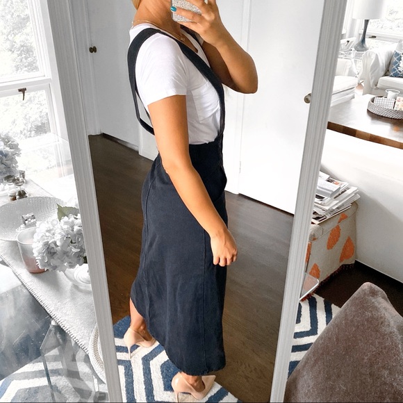 ☑️ ZARA BLACK WASHED DENIM MIDI DRESS! - Picture 4 of 10